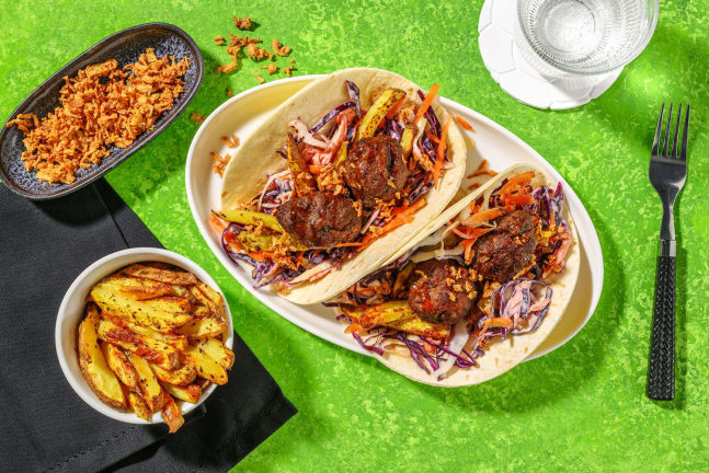 Gyro Style Beef Kofta Tacos
