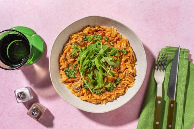 Super Quick Cheesy Bacon Orzo