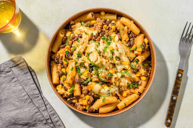 Texmexkryddad pastagratäng på vegofärs