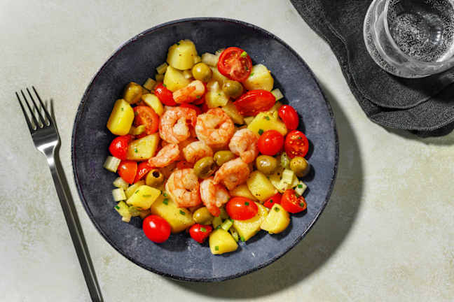 Insalata tiepida alle mazzancolle e pomodorini