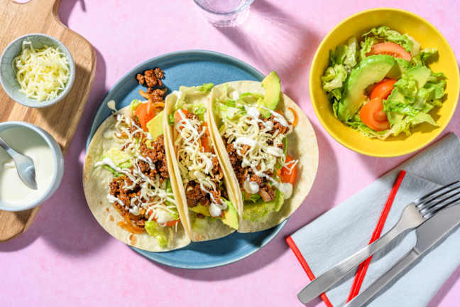 BBQ Tex-Mex Beef & Pork Tacos