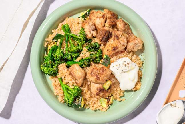 Quick Spicy Chicken and Courgette Bulgur