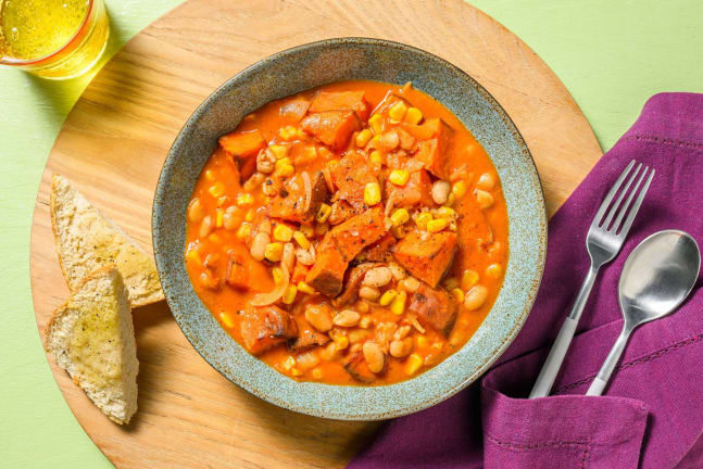 Creamy Mexican Style Spiced Stew and Ciabatta