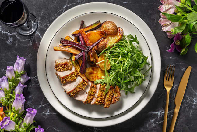 Lonza gratinata ai pistacchi e miele