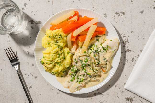 Fischfilet mit Ravigote-Sauce und Kohlrabi
