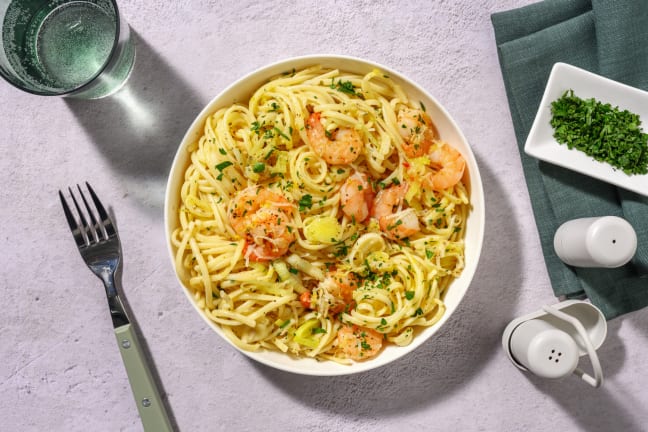 Spaghetti aglio olio & crevettes