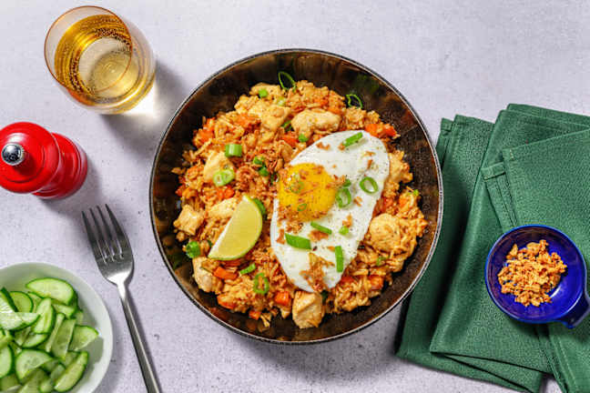 Nasi Goreng : riz indonésien au poulet