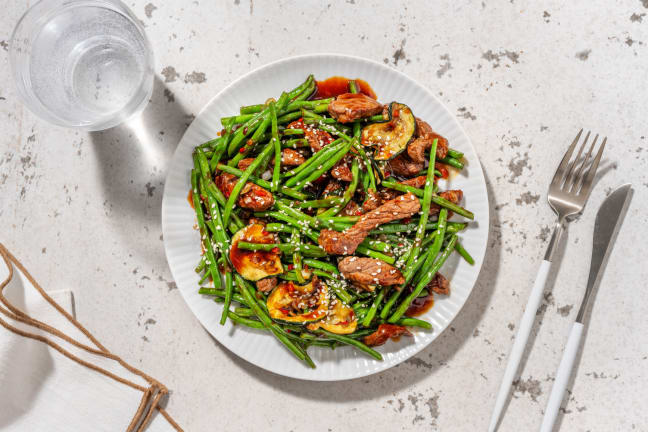 Bœuf façon bulgogi sésame & haricots verts