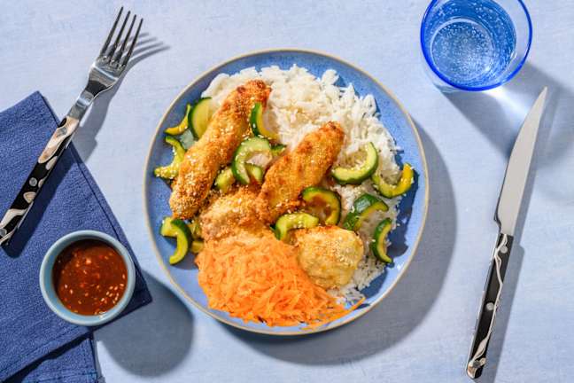 Poulet frit à la coréenne & crudités