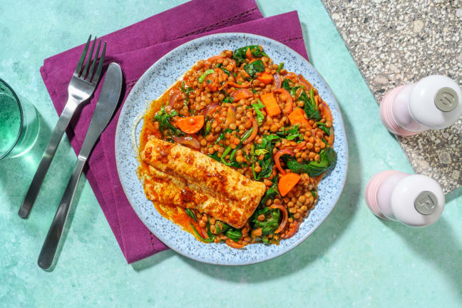Spiced Hake and Lentils