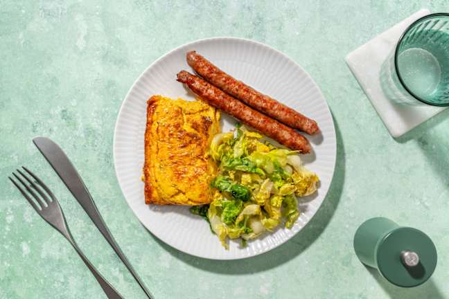 Chipolatas & flan de carottes au thym