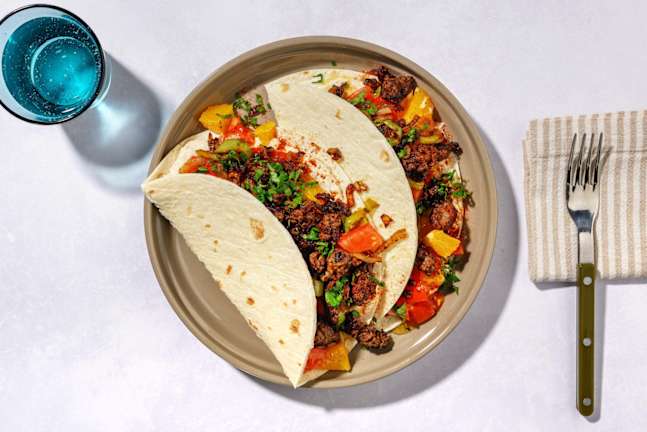 Za'atar wraps met varkensboerengehakt en verse kruiden
