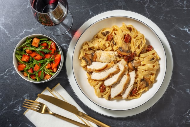 Chicken, Chorizo & Mushroom Tagliatelle Alfredo