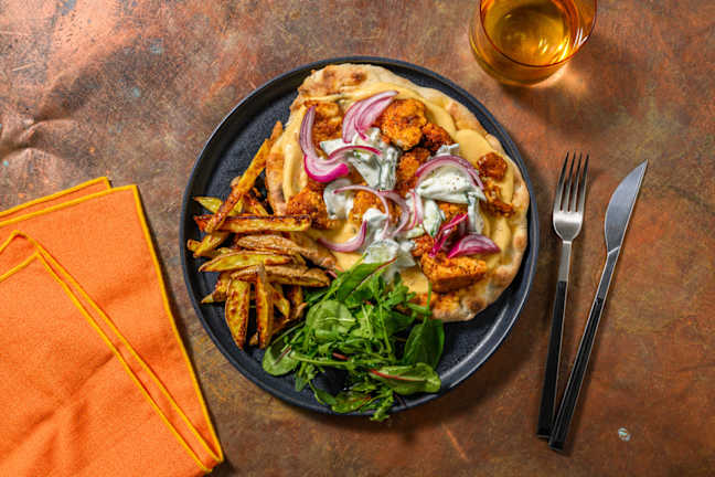 Smoky Shish Inspired Tofu Loaded Flatbreads