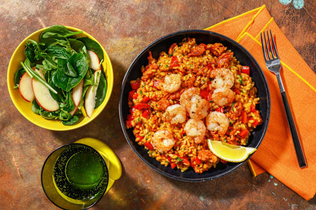 Oven-Baked Prawn & Chorizo Risotto