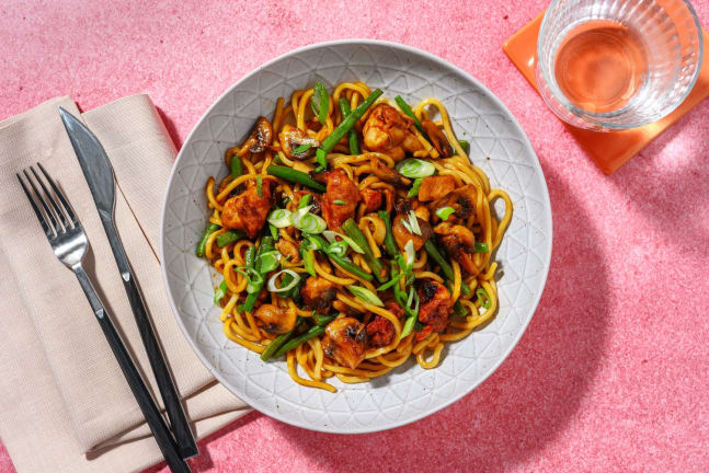 Sweet and Sticky Chicken Thigh Noodles