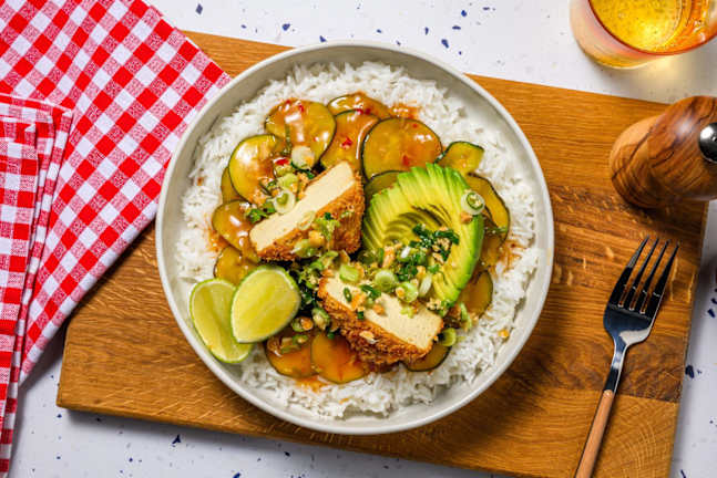 Tofu Katsu-Bowl mit Avocado
