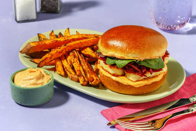 Haloumi & Beetroot Relish Burger