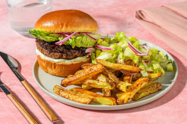 Veggie Burger and Sticky Onion Relish