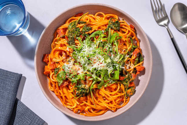 Super Quick Chorizo and Tomato Spaghetti