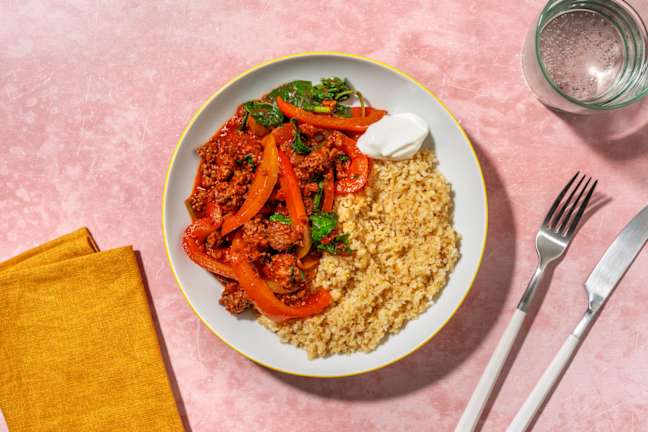 Speedy Middle Eastern Inspired Harissa Lamb