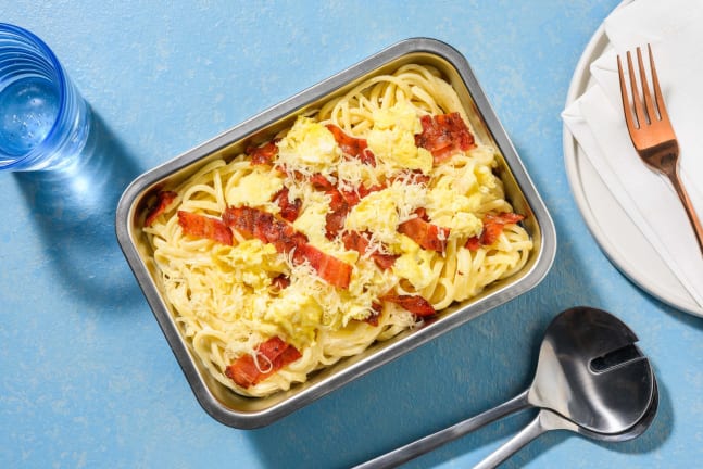 Pasta carbonara met linguine