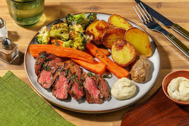 Grillet steak og estragondip