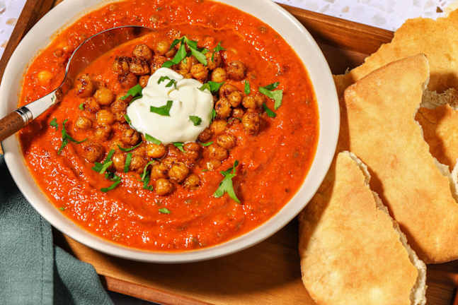 Harira-Inspired Stew with Roasted Chickpeas