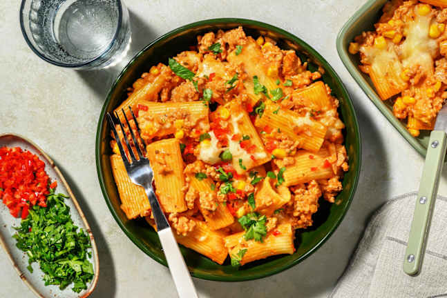 TexMex-pasta med hakket svine-kalvekød