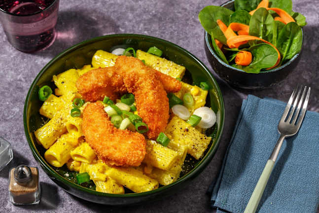 Sprødpaneret kylling og karrypasta