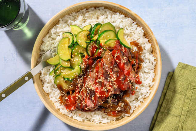 Bulgogi Bowl mit Rindersteak & Zucchini