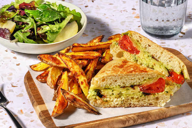 Tomato, Cheese and Pesto Panini