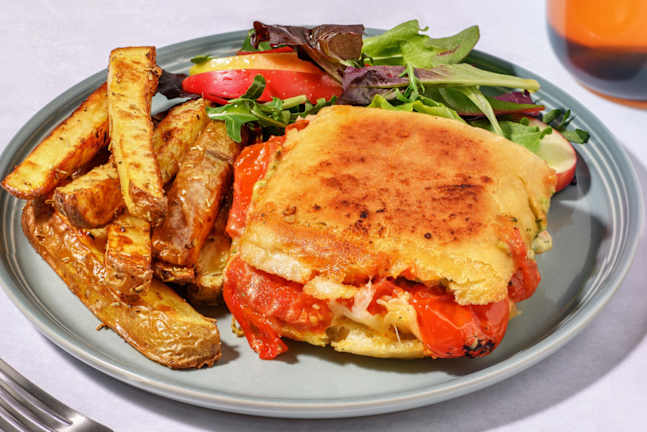 Tomato, Cheese and Pesto Panini