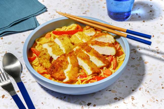 Thai Style Spiced Katsu Curry Chicken Noodles