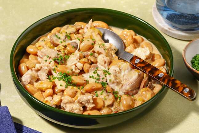One Pot Creamy Leek & Mushroom Chicken Thighs
