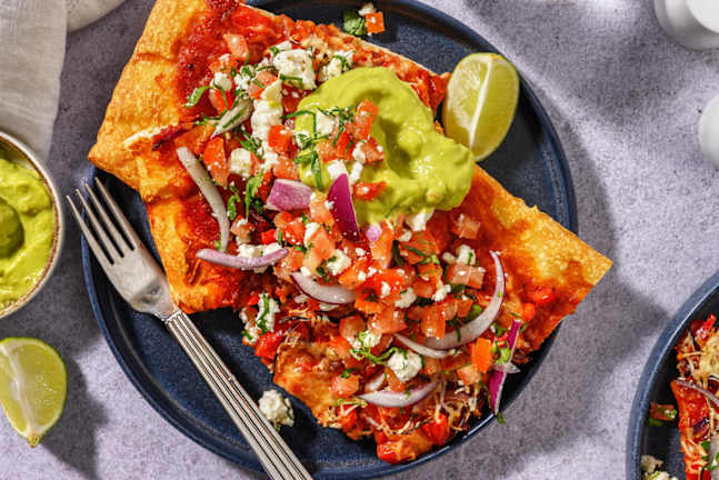 Tex-Mex stijl pizza met avocadodip