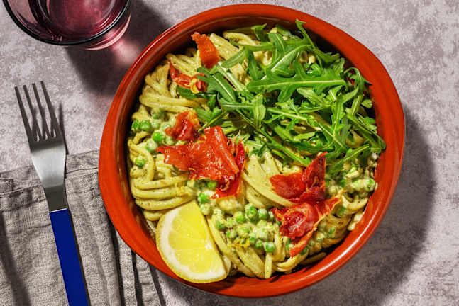 Serrano Topped Super Green-y Linguine