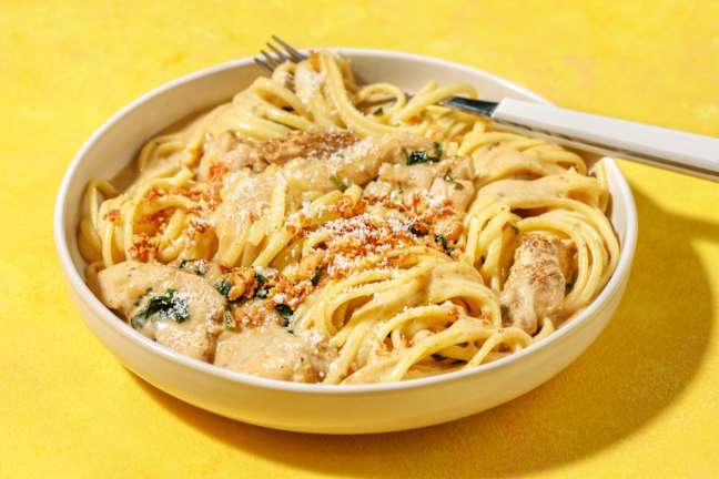 Hurtig 'alfredo' kyllingespaghetti