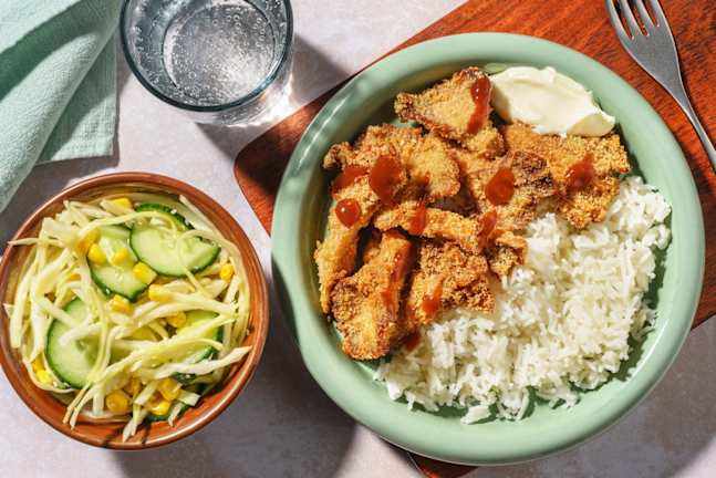 Asiatisk BBQ-bowl med ris og sprø sopp