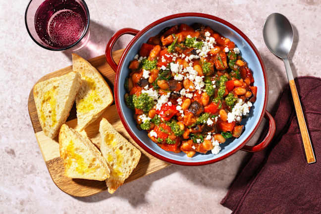 Ratatouille Style Aubergine, Pepper & Butter Beans
