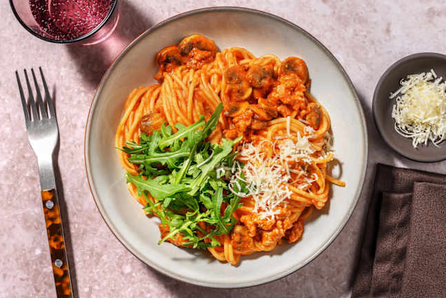 Herby Sausage Spaghetti Bolognese