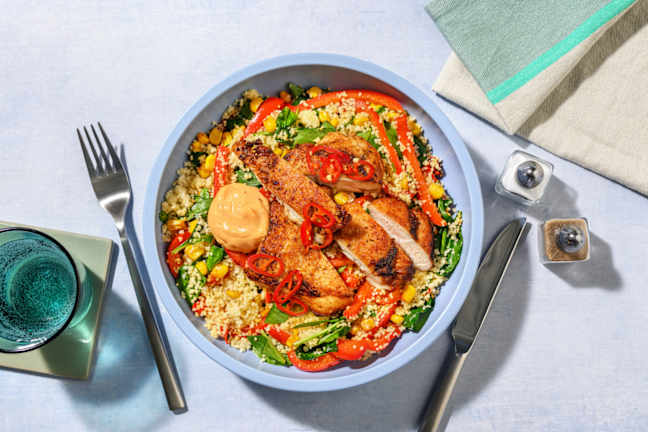 Caribbean Chicken & Veggie Couscous