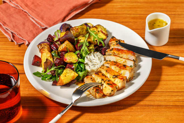 HelloHero: Herby Pork & Winter Veggie Toss
