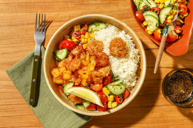 Crumbed Prawns & Hot Pineapple Chutney