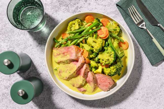 Seared Beef & Fragrant Coconut Sauce