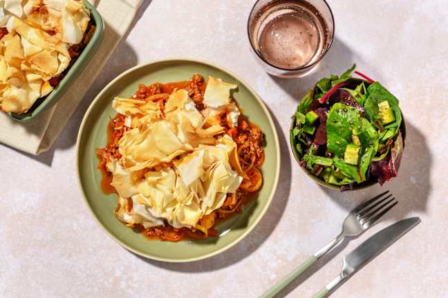 Cheesy Beef & Filo Pastry Pie