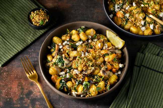 Deluxe Mushroom Gnocchi & Herby Garlic Crumb