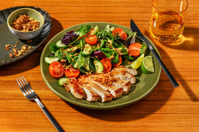 Pork Steak & Zingy Cherry Tomato Salad