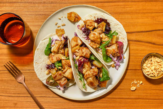 Super Fast Caribbean Chicken & Slaw Tacos