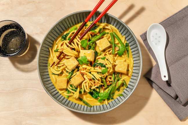 Quick Japanese Tofu & Coconut Curry Broth